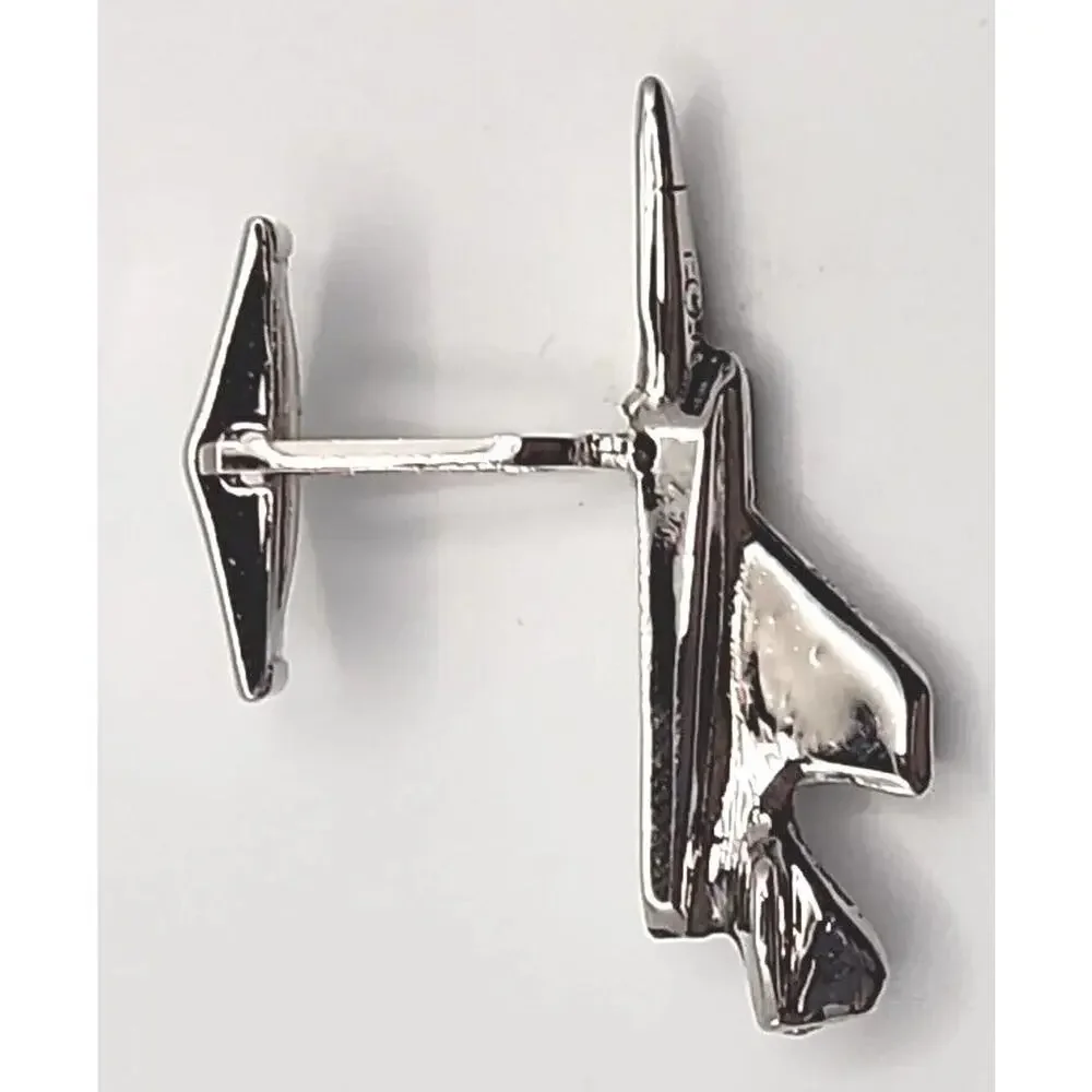 Vtg 1970's McDonnell Douglas F-15 Silver Tone Pewter Fighter Jet Cuff Links PB93